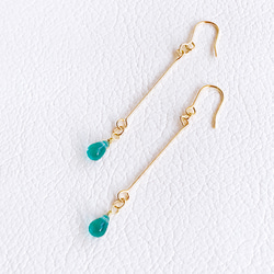 送料無料☆ティアドロップピアス♪樹脂ノンホールピアスに変更可♪ 3枚目の画像