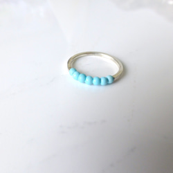 【甜甜圈】義大利藍色珊瑚純銀戒指 第2張的照片