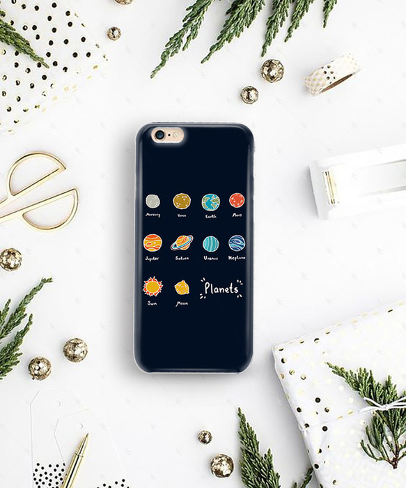 宇宙柄のスマホケース ソーラーシステム（iPhone7/7Plus・iPhone6/6Plus） 1枚目の画像