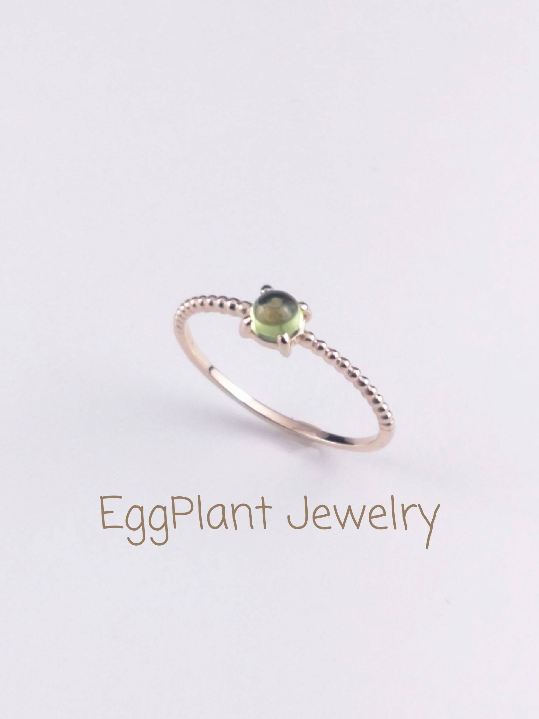 【K10】ラウンドペリドットリング