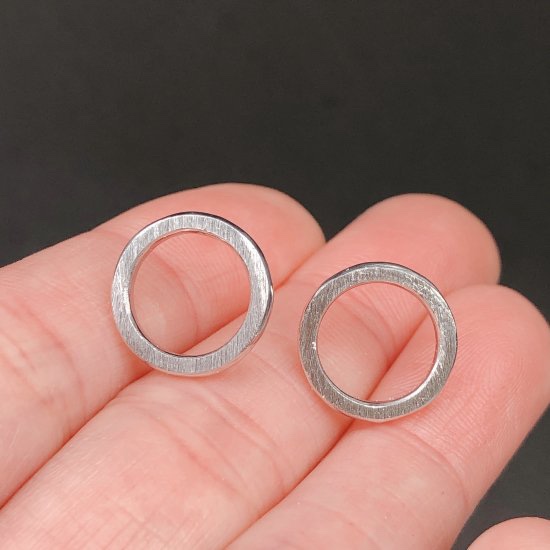 サークルピアス(M) silver925