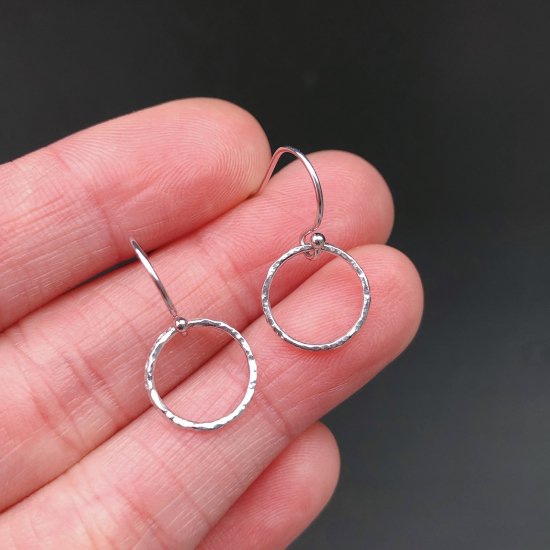 サークルピアス 槌目(s) silver925