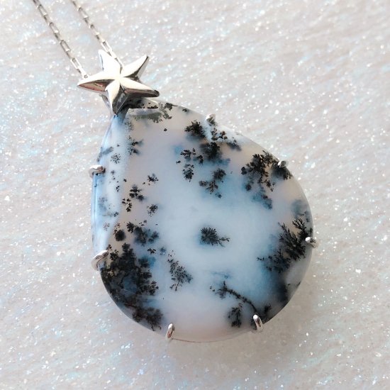 白い森のペンダント(A)* Dendritic Opal & Silver925 *