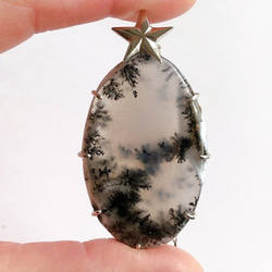 白い森のペンダント(C)* Dendritic Opal & Silver925 * 6枚目の画像