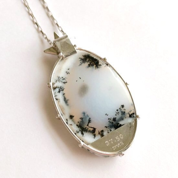 白い森のペンダント(D)* Dendritic Opal & Silver925 * 8枚目の画像