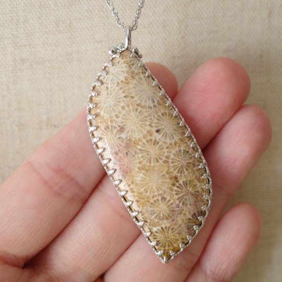 フォッシルコーラル ペンダント(swing) silver925