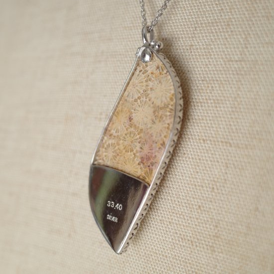 フォッシルコーラル ペンダント(swing) silver925