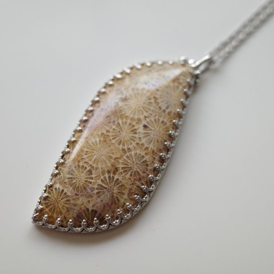 フォッシルコーラル ペンダント(swing) silver925