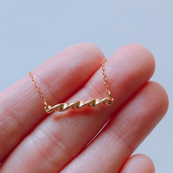 スパイラル ネックレス (yellow) silver925 + K18 gold plate