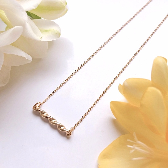 スパイラル ネックレス (yellow) silver925 + K18 gold plate