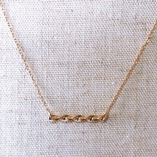 スパイラル ネックレス (yellow) silver925 + K18 gold plate