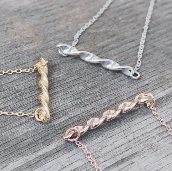 スパイラル ネックレス (yellow) silver925 + K18 gold plate