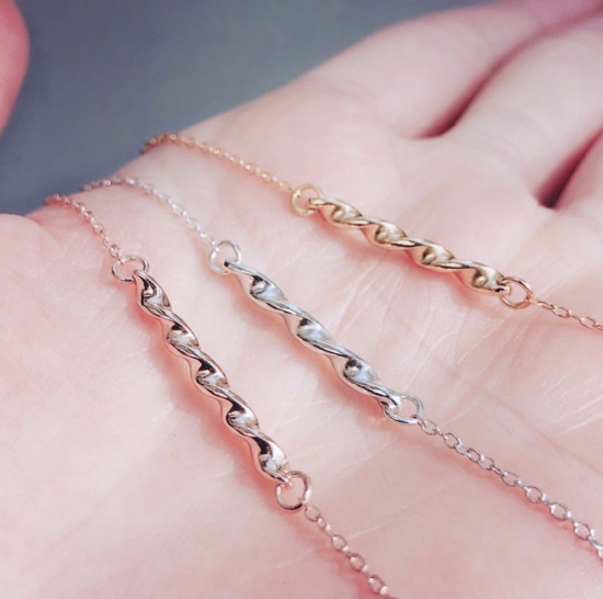 スパイラル ネックレス (yellow) silver925 + K18 gold plate