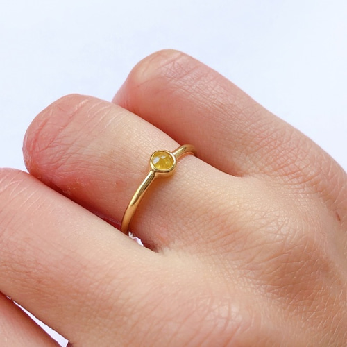 K18 ローズカット ナチュラルダイヤモンドリング 指輪・リング 装身具  