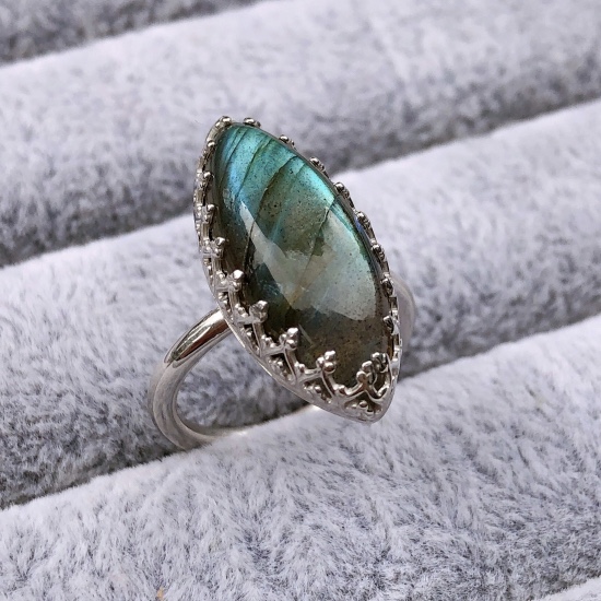 ラブラドライト クラウンリング(E) silver925 #10.5