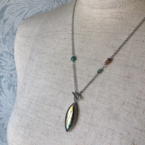 ラブラドライト クラウン ネックレス(C)