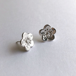 白梅のピアス Botanical Earrings silver925 3枚目の画像