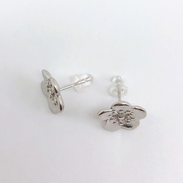 白梅のピアス Botanical Earrings silver925 4枚目の画像