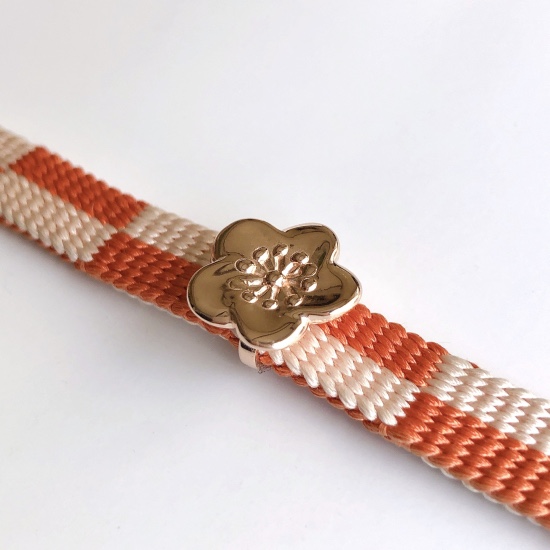 紅梅の帯留め 三部紐用 silver925 + K18 pink gold plate