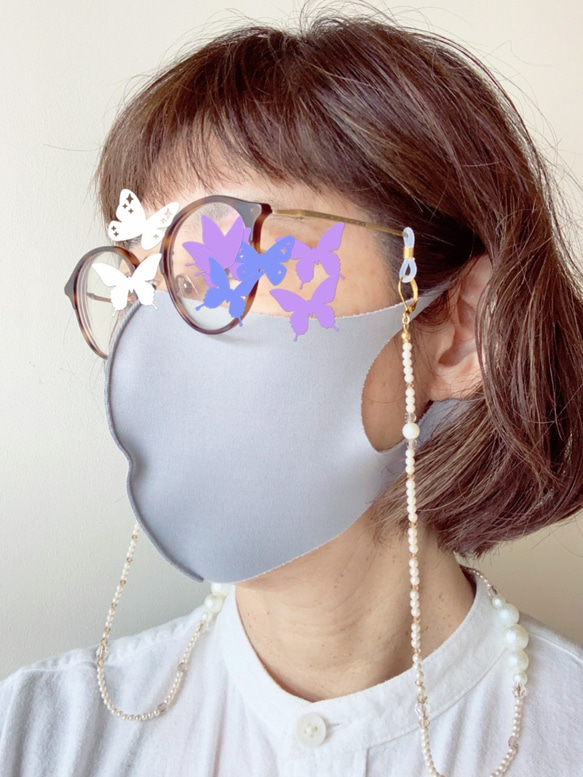 3way★マスクチェーン・マスクストラップ・マスクコード　No.6 ウッド＆アメジスト 4枚目の画像