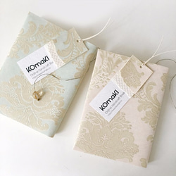 mimiダマスクブックカバー　手帳/文庫本/新書判/四六判/B6判/A5判/オーダーサイズ　 1枚目の画像