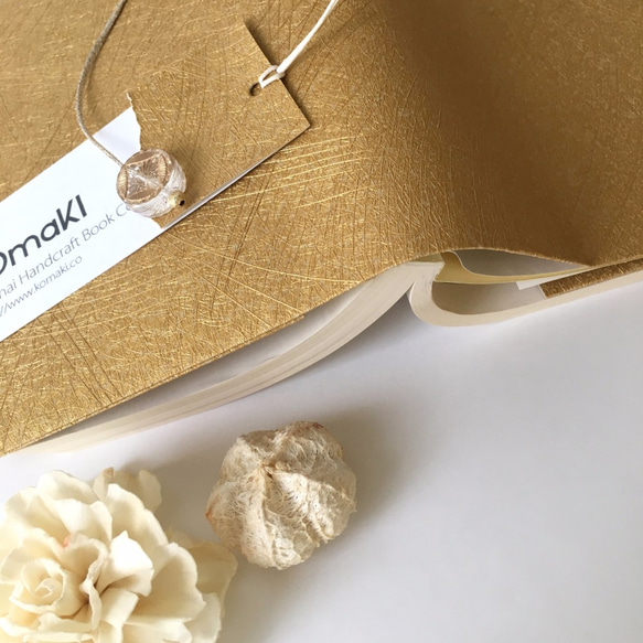 シャイニーゴールド金　ブックカバー　手帳/文庫本/新書判/四六判/B6判/A5判/オーダーサイズ　 6枚目の画像