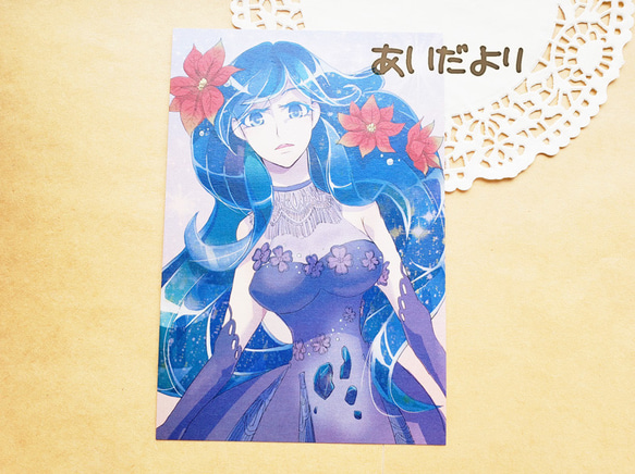 擬人化 手描き アナログイラスト 5 鉱石×少女擬人化 ポストカードセット 6枚組 秋から冬にかけての