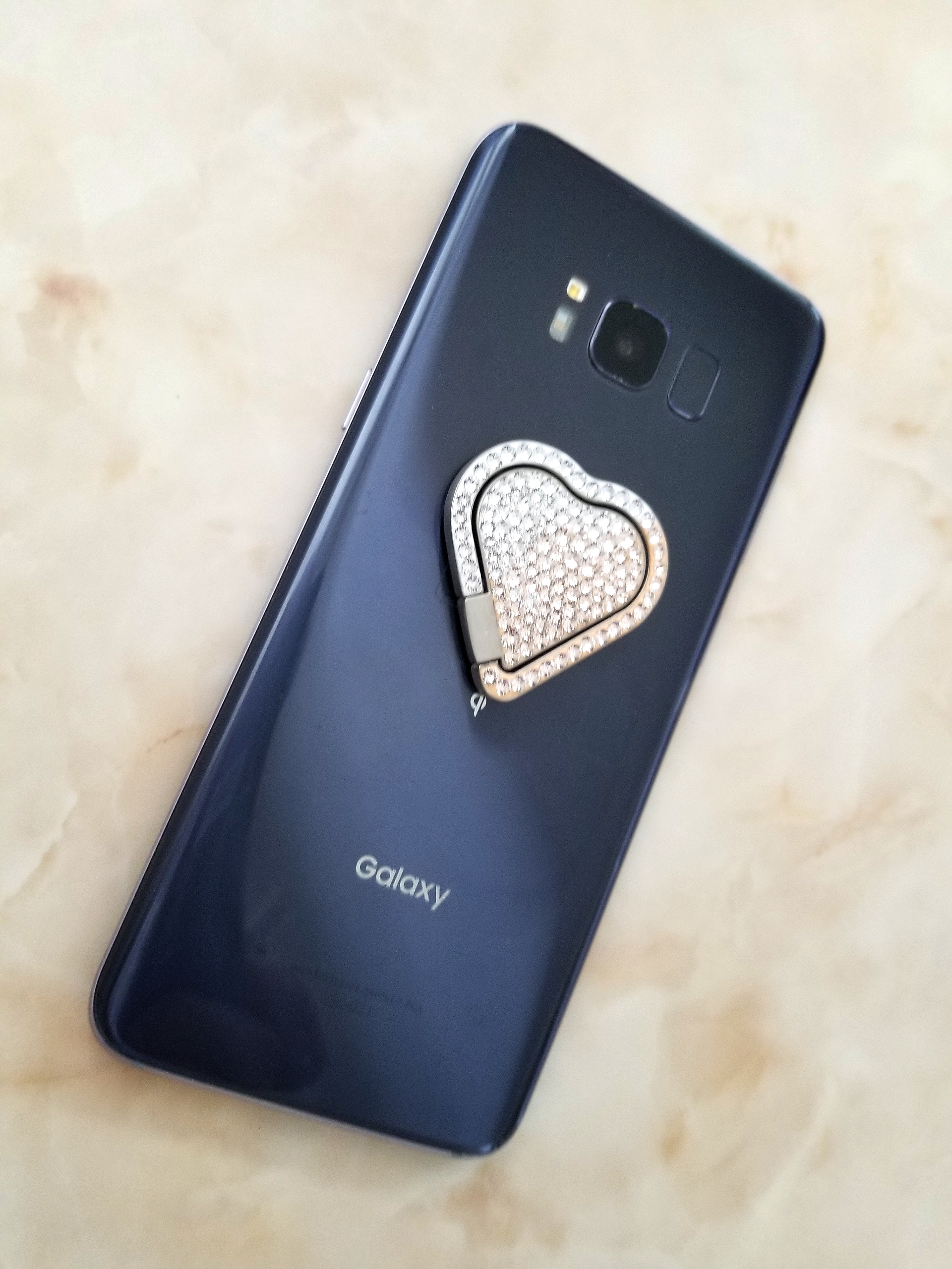 高級クリスタルガラス使用、スマホリング/バンカーリング　　マットシルバータイプ