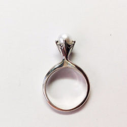 Stand Pearl Ring   White Silver 1枚目の画像