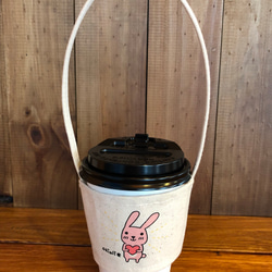 兔子手繪環保杯袋 第2張的照片