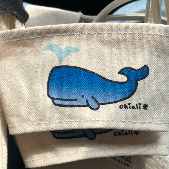クジラ手描きの環境にやさしいカップバッグ飲料バッグクジラ 5枚目の画像