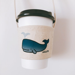 クジラ手描きの環境にやさしいカップバッグ飲料バッグクジラ 6枚目の画像