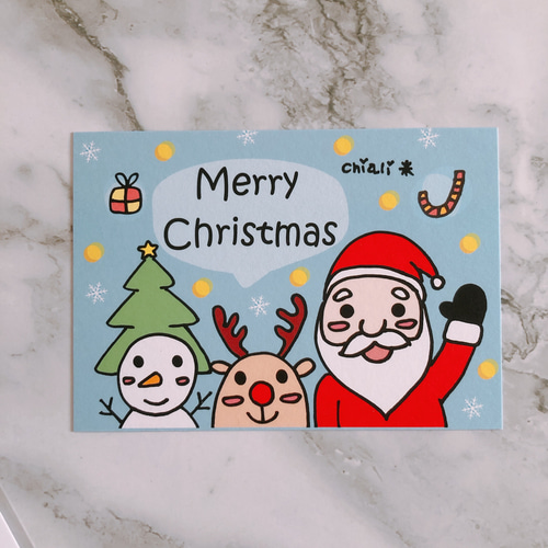 手描きクリスマスカード Xiaomi手描きクリスマスカードポストカード ポストカード Chiali米