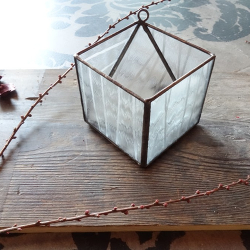 昭和アンティーク・クリア型板ガラス＊＊ 2way 壁掛けラック