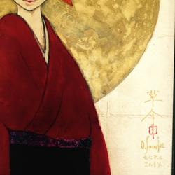 肉筆 日本画 「あかね」小野池草介作　Japanese Paintings [AKANE] O.Souske 7枚目の画像