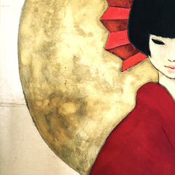 肉筆 日本画 「あかね」小野池草介作　Japanese Paintings [AKANE] O.Souske 8枚目の画像