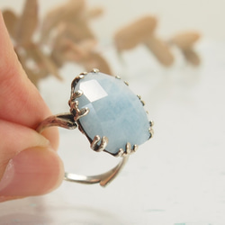 【silver】ミルキーアクアマリンのリング　Ｒ185 5枚目の画像
