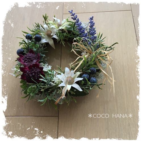 フランネルフラワーのリース アートフラワー ＊COCO HANA＊ 通販