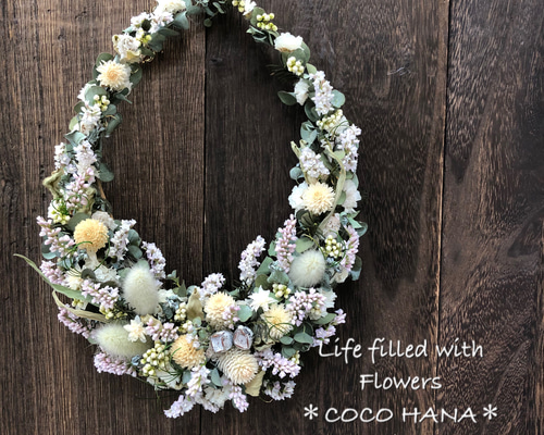 しずくリース＊ドライフラワー ドライフラワー ＊COCO HANA＊ 通販