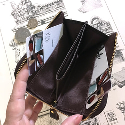 革のビターチョコ・ファスナーミニ財布（金の包み紙） 5枚目の画像