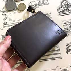 革のビターチョコ・ファスナーミニ財布（金の包み紙） 6枚目の画像