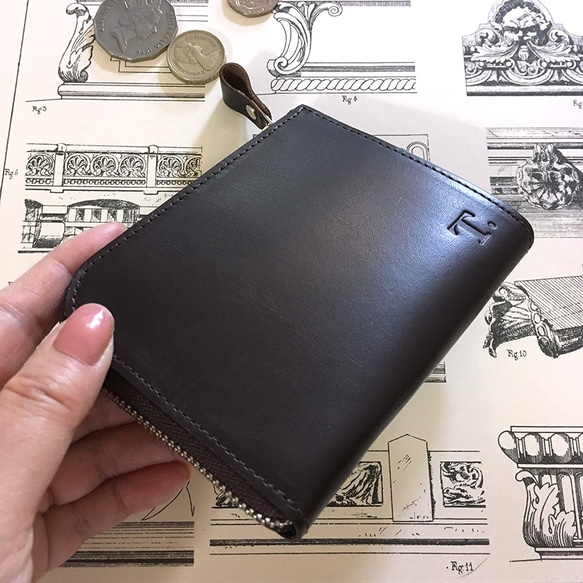 革のビターチョコ・ファスナーミニ財布（銀の包み紙 4枚目の画像
