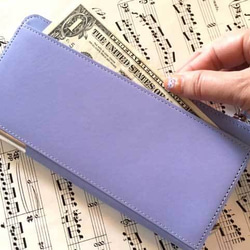 革の菫色チョコ長財布（銀の包み紙） 4枚目の画像
