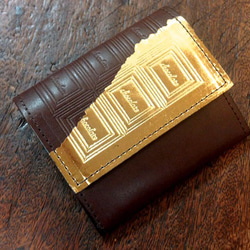 ビターチョコ　革のチョコレート・コインケース（金の包み紙） 1枚目の画像