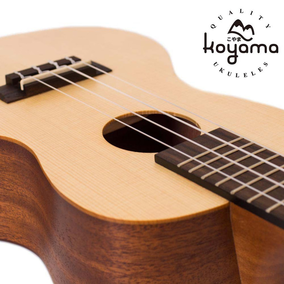 【Koyama】KYM-T11 SS 23吋烏克麗麗 雲杉單板 Solid Spruce Tenor Ukulele 第6張的照片