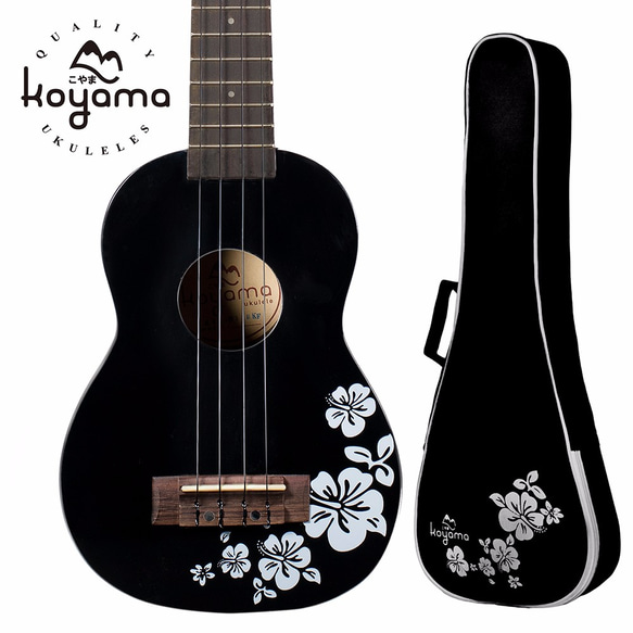 【Koyama】21吋扶桑花烏克麗麗 黑色 Flora Soprano Ukulele / black 第1張的照片