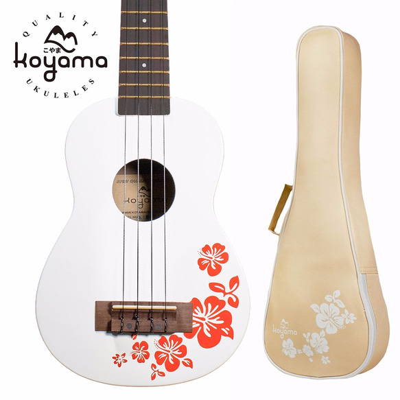 【Koyama】21吋扶桑花烏克麗麗 白色 Flora Soprano Ukulele / white 第1張的照片