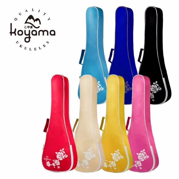 【Koyama】21吋烏克麗麗袋 背袋 琴袋 扶桑花 深藍 Soprano Ukulele Bag / blue 第3張的照片