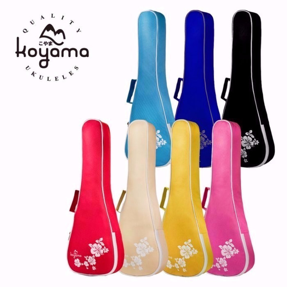 【Koyama】21吋烏克麗麗袋 背袋 琴袋 扶桑花 米白色 Soprano Ukulele Bag / white 第3張的照片