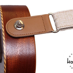 【Koyama】YM45 烏克麗麗背帶 綿麻肩帶 咖啡色 Ukulele Strap / brown 第8張的照片